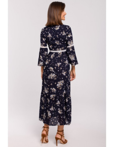 S222 Maxi suknelė su nėriniuotais intarpais - 4 modelis 2