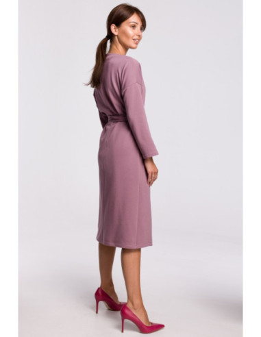 B178 Elegantiška suknelė su diržu - heather 2