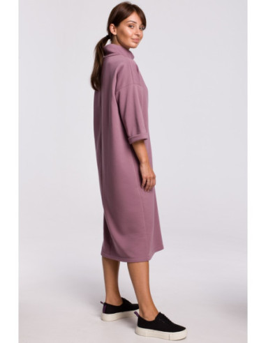 B181 Midi suknelė su dekoratyviniu raišteliu priekyje -... 2