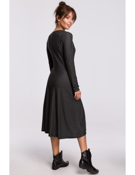 B183 Vokinė suknelė su raštuotu raišteliu - 1 modelis