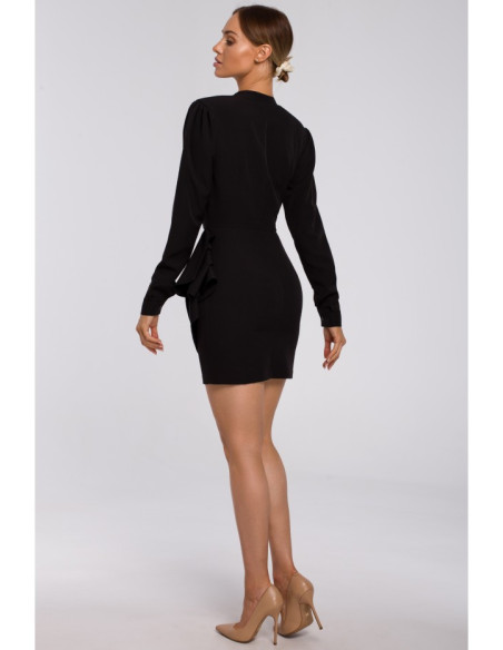 M531 Mini suknelė su šoniniais raukiniais - juoda