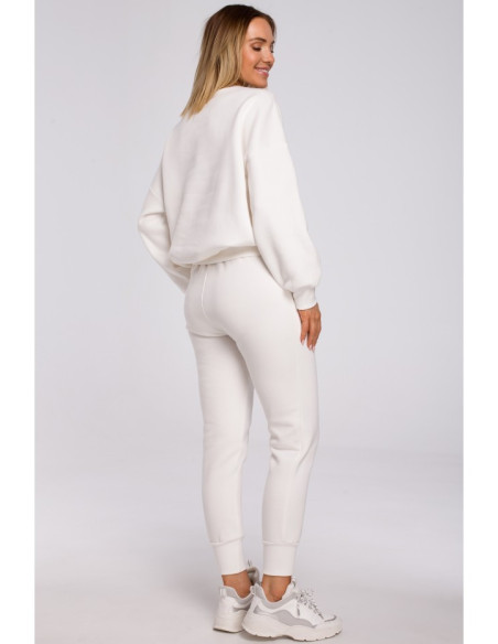 M535 Sportinės kelnės su guma - ecru spalvos