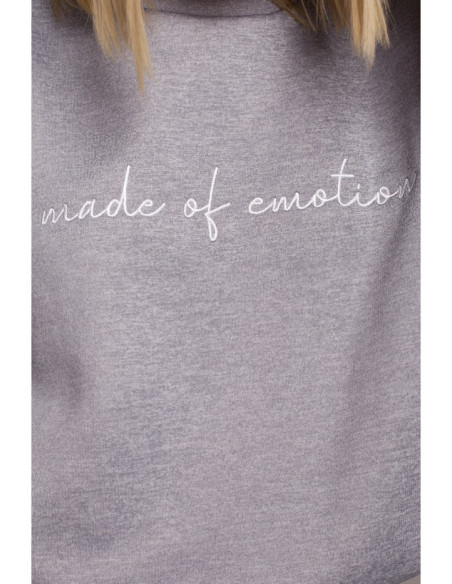 M536 Platus megztinis su siuvinėjimu - plieninis