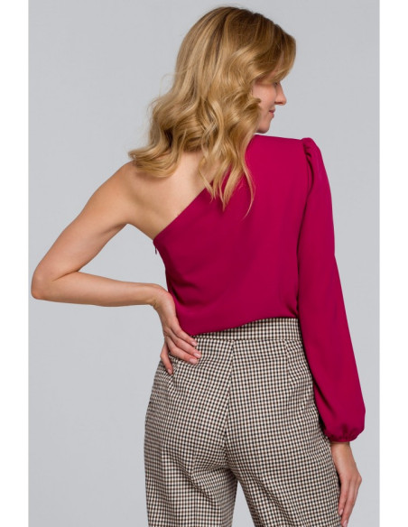 K080 Palaidinė ant vieno peties - slyvinė