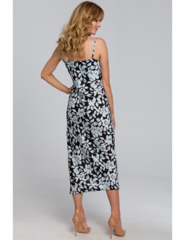 K085 Maksi suknelė su plonais dirželiais - 4 modelis 2