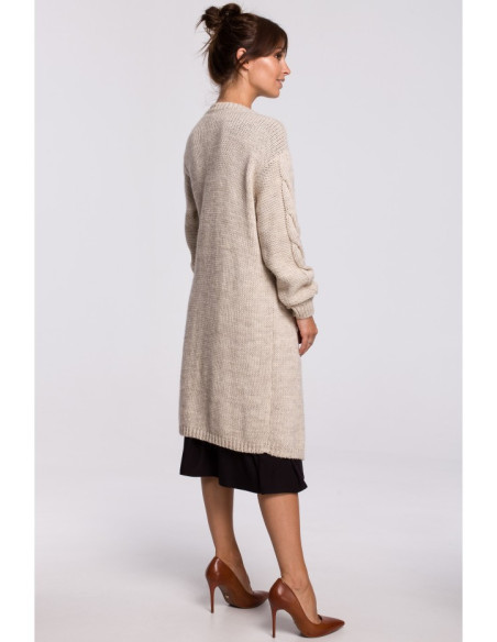 BK051 Pintas megztinis - smėlio spalvos