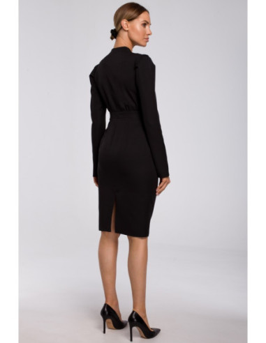 M547 Suknelė su raukšlele priekyje - juoda 2