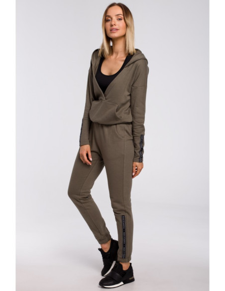 M553 Kelnės su apvadais - chaki spalvos