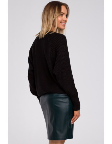 M554 Džemperis plačiomis rankovėmis ir languotu pynimu -... 2