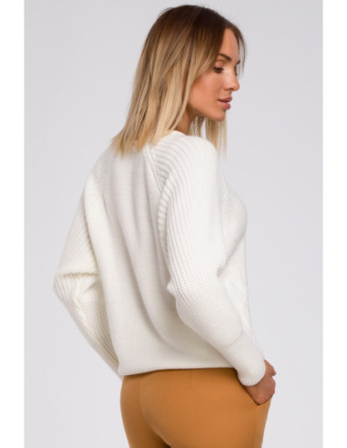 M554 Džemperis plačiomis rankovėmis ir languotu pynimu -... 2