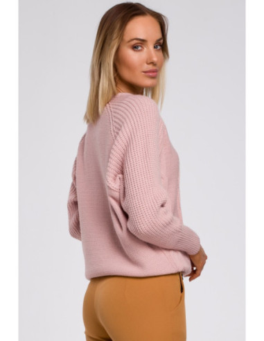 M554 Džemperis plačiomis rankovėmis ir languotu pynimu -... 2