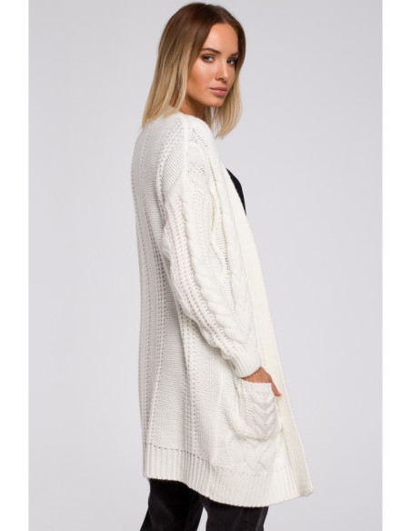 M555 megztinis be sagų - ecru spalvos