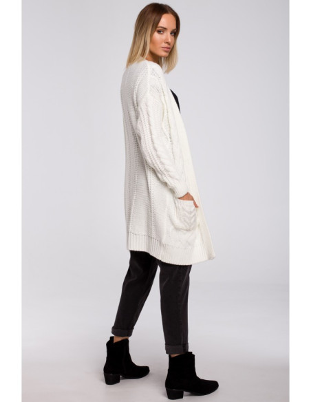 M555 megztinis be sagų - ecru spalvos