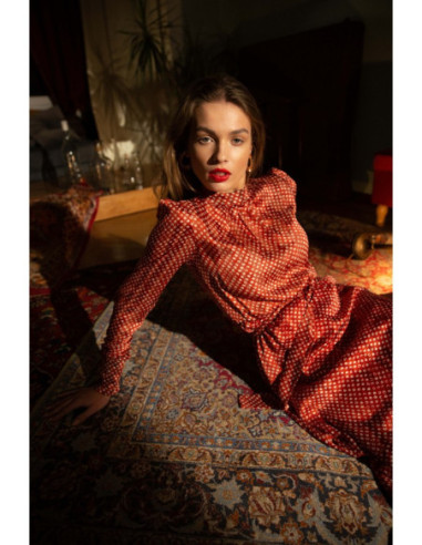 S238 "Pea" šifono midi suknelė - 2 modelis 2