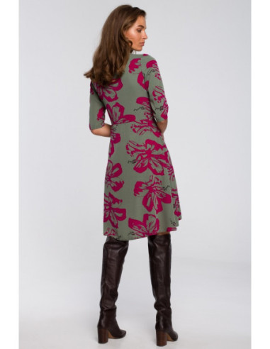 S247 Suknelė vokas su įrišimu - 2 modelis 2