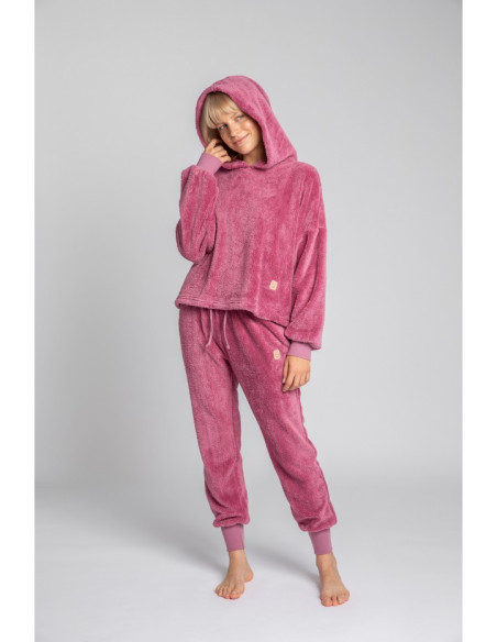 LA003 Pliušinė striukė su gobtuvu - heather