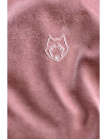 LA011 Megztinis iš veliūro su raukiniais - purvinai rožinės spalvos