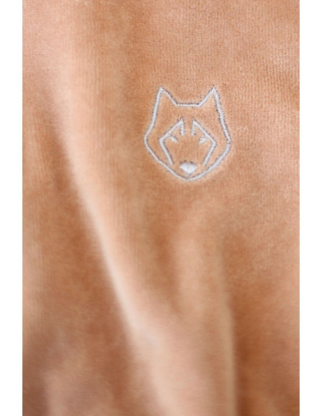 LA012 Veliūrinės džogerių kelnės - smėlio spalvos