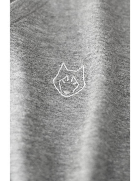 LA014 Miegantys marškinėliai su V formos iškirpte - pilki