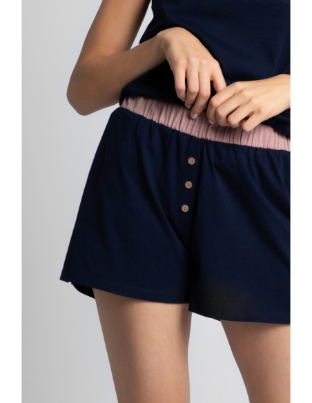 LA017 Medvilniniai boksininkų šortai - tamsiai mėlyni