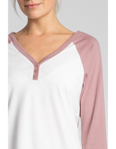 LA018 Medvilniniai naktiniai marškiniai - ecru spalvos 2