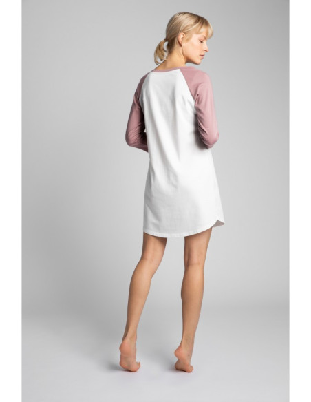 LA018 Medvilniniai naktiniai marškiniai - ecru spalvos