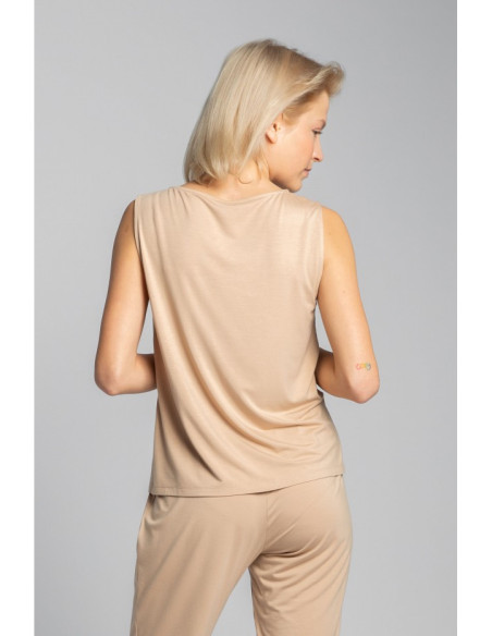 LA022 Miegmaišis be rankovių su kišenėmis - cappuccino