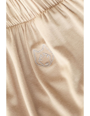 LA024 Viskoziniai miego šortai su raukiniais - cappuccino 2