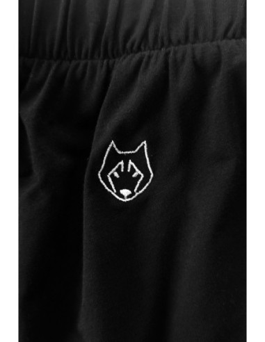 LA024 Viskoziniai miego šortai su raukiniais - juodi 2