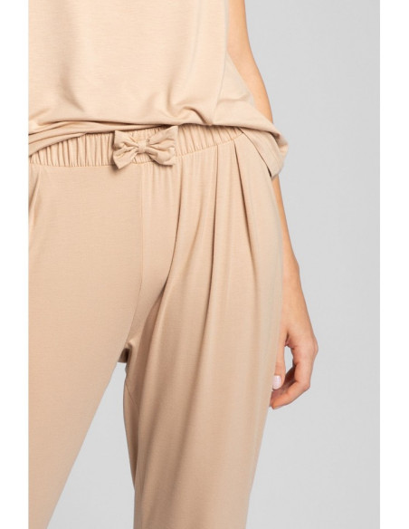 LA025 Miegamojo kelnės su siauromis klešnėmis - cappuccino