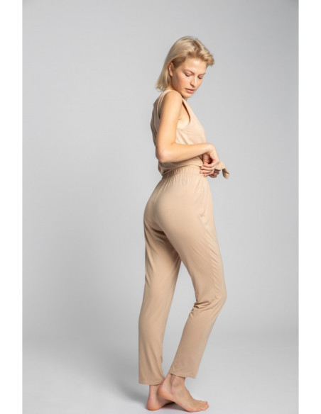 LA025 Miegamojo kelnės su siauromis klešnėmis - cappuccino