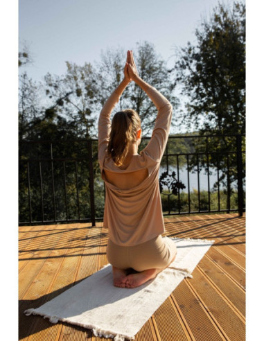 LA027 Miegama palaidinė su iškirpte nugaroje - cappuccino 2