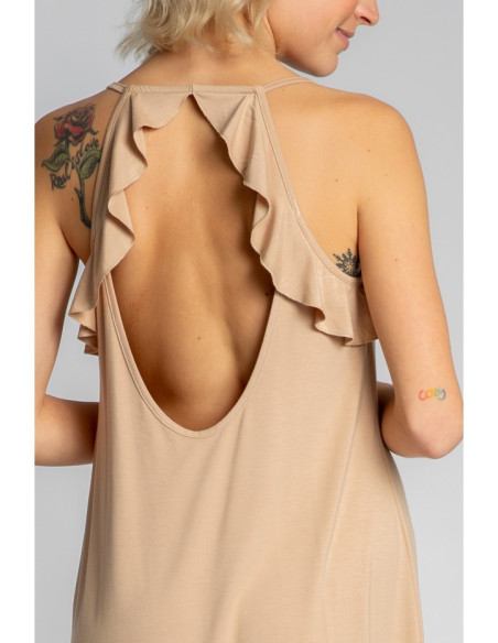 LA031 Naktiniai marškinėliai be petnešėlių - cappuccino