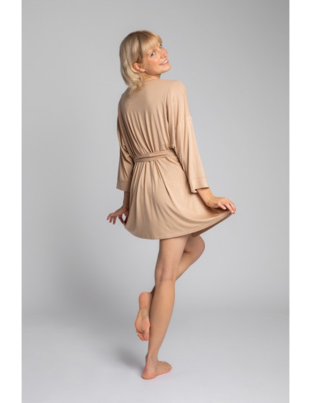LA032 Viskozinis chalatas su diržu - cappuccino