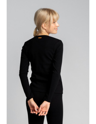 LA034 Medvilninė palaidinė ilgomis rankovėmis - juoda 2