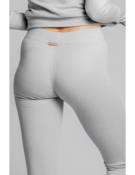 LA035 Medvilninės leginsai su briaunuotu trikotažu - pelenų pilka