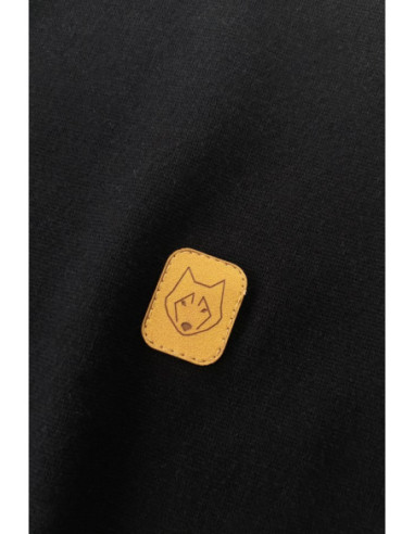 LA037 Medvilninis megztinis su briaunuotu trikotažu - juodas 2