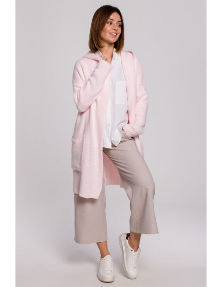 BK063 Megztinis su žvaigždžių motyvais - saldainių rožinės spalvos