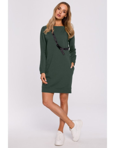 M590 Suknelė su reguliuojamu diržu - kariškai žalia 2