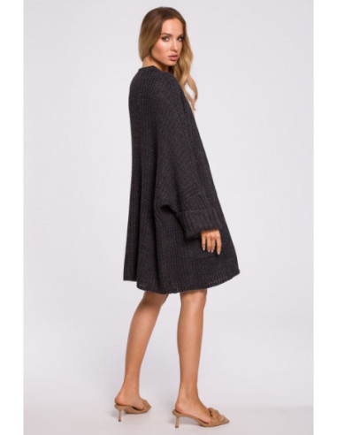 M597 Megztinis su užlenkiamomis rankovėmis - grafito spalvos 2