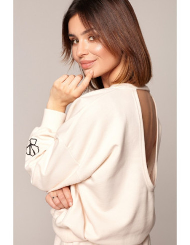 B185 Palaidinė su iškirpte nugaroje - vanilinė 2