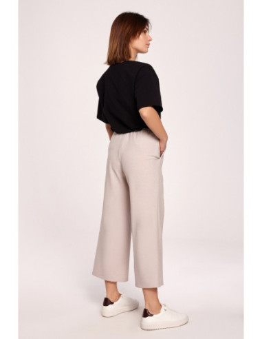B188 Plačios kelnės - Smėlio spalvos 2