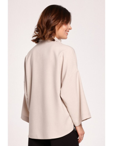 B191 Oversize marškiniai - smėlio spalvos 2