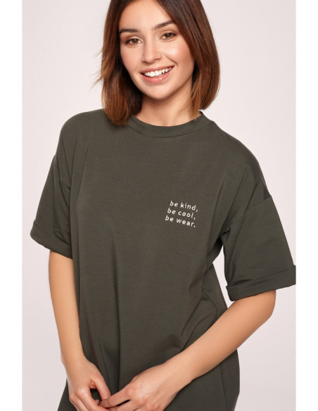 B194 Marškinėlių suknelė - kariškai žalia