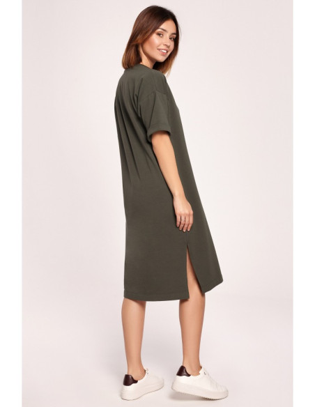 B194 Marškinėlių suknelė - kariškai žalia