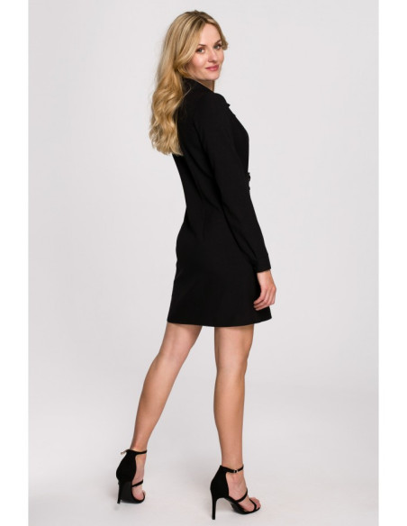 K094 Surišta marškinių suknelė - juoda