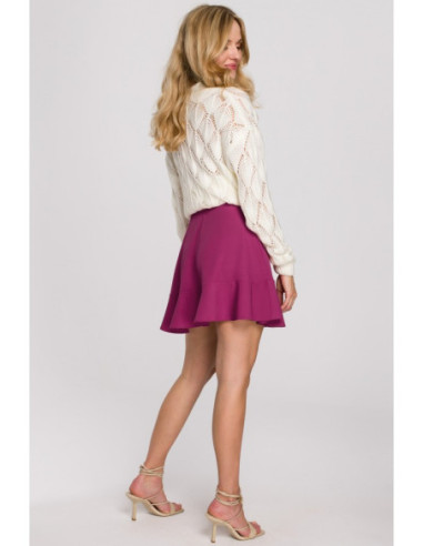 K100 Mini sijonas su užsegimu - slyvinis 2