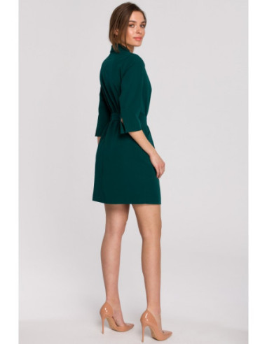 S254 Švarkas su diržu - žalias 2