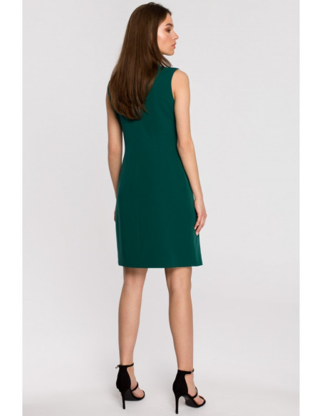 S258 Švarkinė suknelė be rankovių - žalia