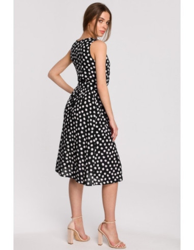 S264 Suknelė be rankovių su diržu - juoda 2